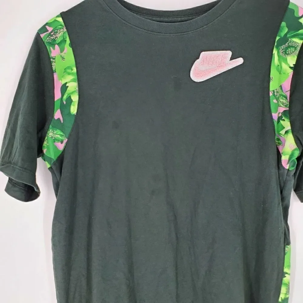Nike floral green pink tee tshirt small medium